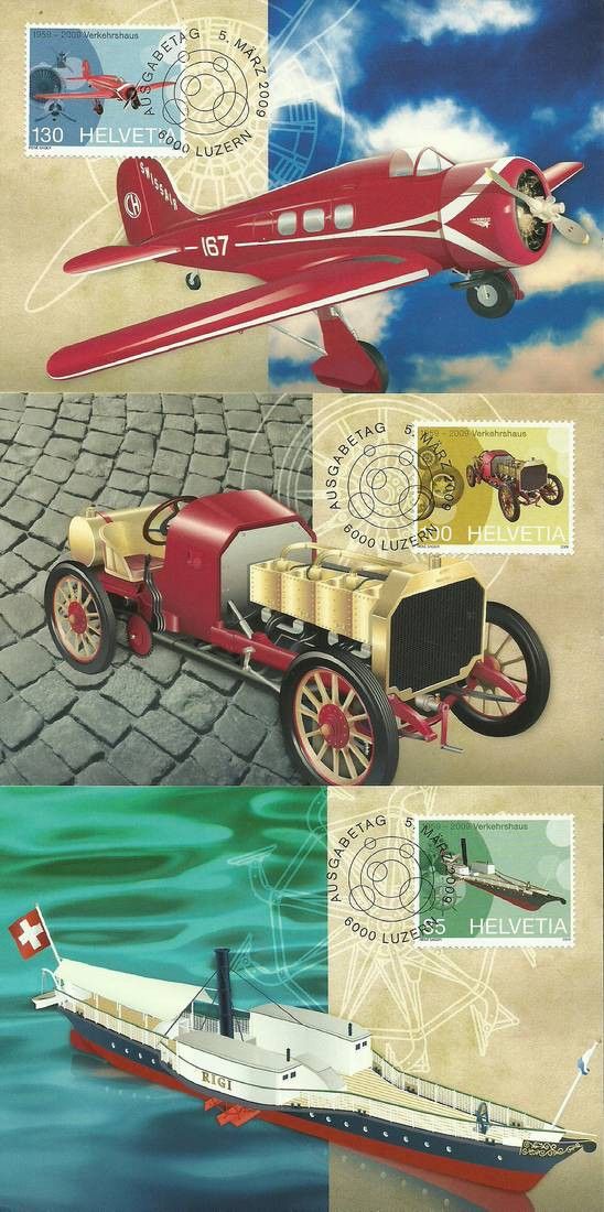 Znaczek Szwajcaria 2009 Mi 2089-2091 Karta Max