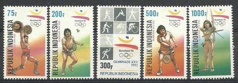 Znaczek Indonezja 1992 Mi 1421-1425 Czyste **
