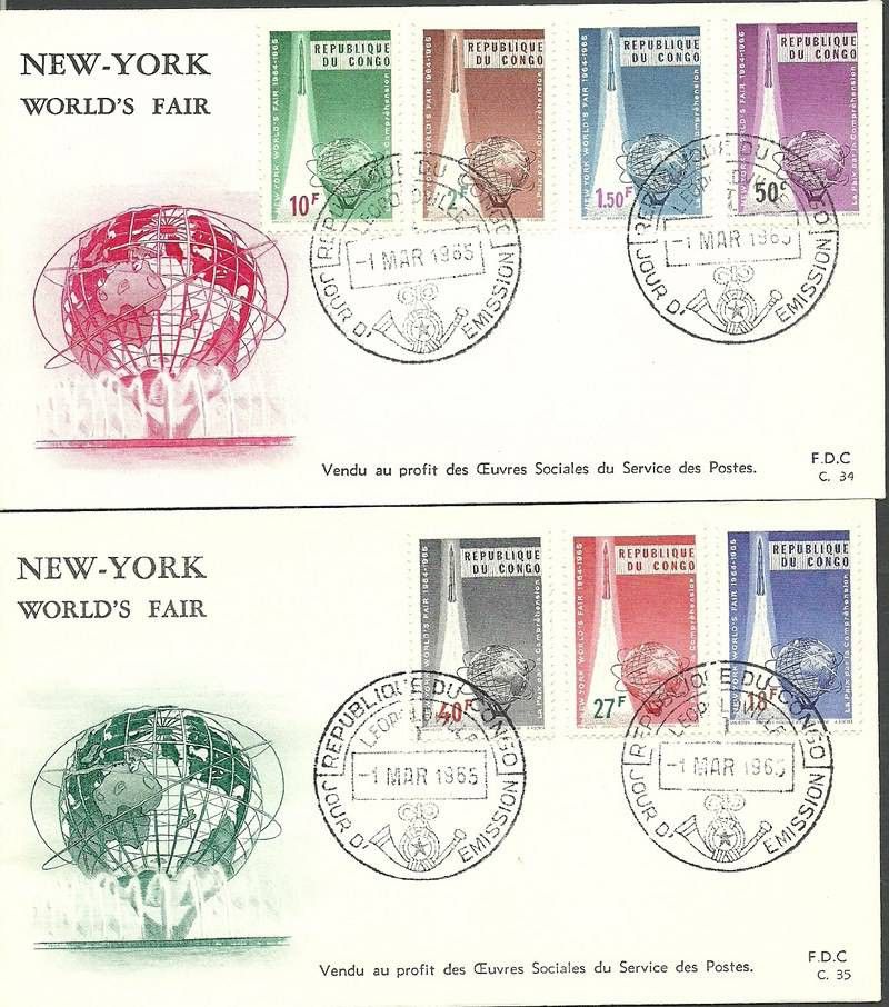 Znaczek Kongo Kinszasa / Zair 1965 Mi 214-220 FDC
