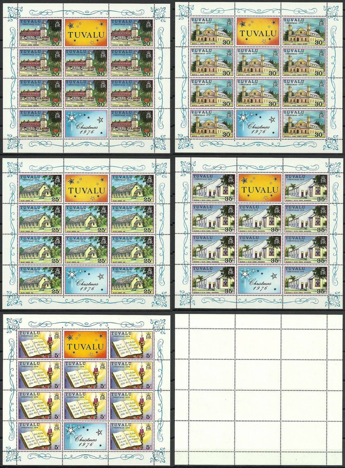 Znaczek Tuvalu 1976 Mi ark 38-42 Czyste **
