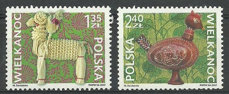 Znaczek Polska 2007 Mi 4301-4302 Fi 4151-4152 Czyste **