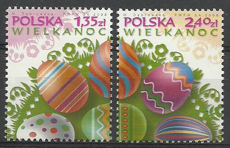 Znaczek Polska 2008 Mi 4350-4351 Fi 4200-4201 Czyste **