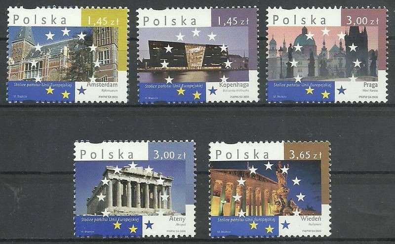 Znaczek Polska 2008 Mi 4393-4397 Fi 4243-4247 Czyste **
