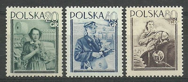 Znaczek Polska 1954 Mi 839-841 Fi 701-703 Czyste **