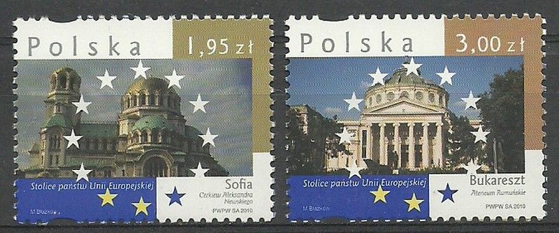 Znaczek Polska 2010 Mi 4497-4498 Fi 4347-4348 Czyste **