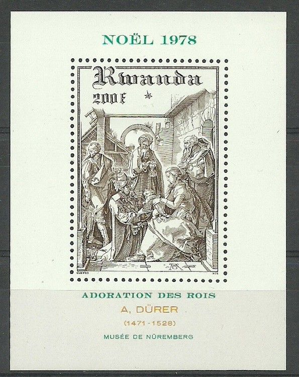 Znaczek Rwanda 1978 Mi bl 85 Czyste **