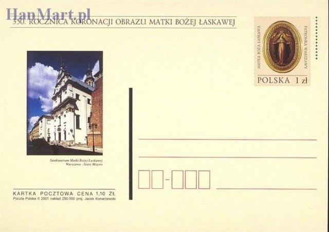 Znaczek Polska 2001 Fi Cp 1245 Całostka pocztowa