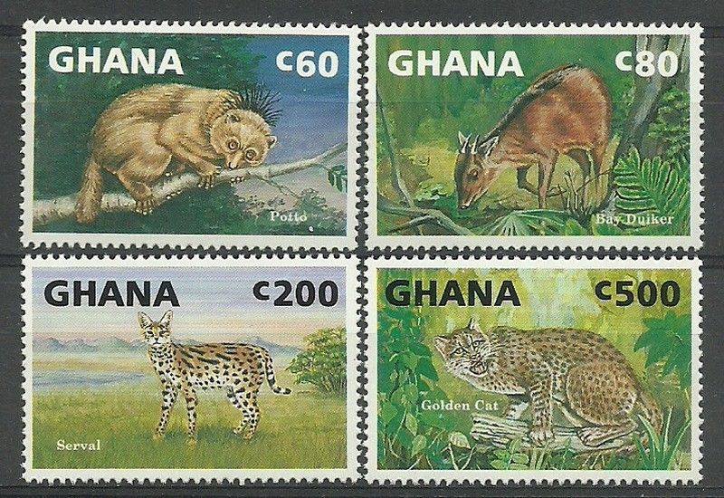 Znaczek Ghana 1993 Mi 1834-1835+1837-1838 Czyste **