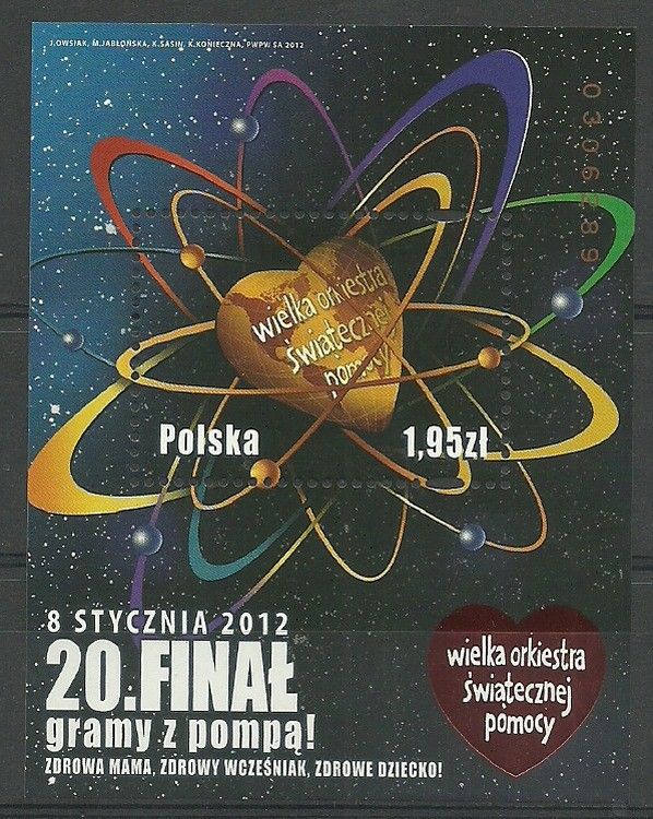 Znaczek Polska 2012 Mi bl 203 Fi bl 235 Czyste **