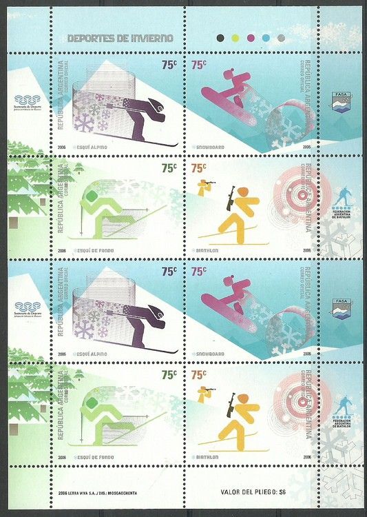 Znaczek Argentyna 2006 Mi ark 3067-3070 Czyste **