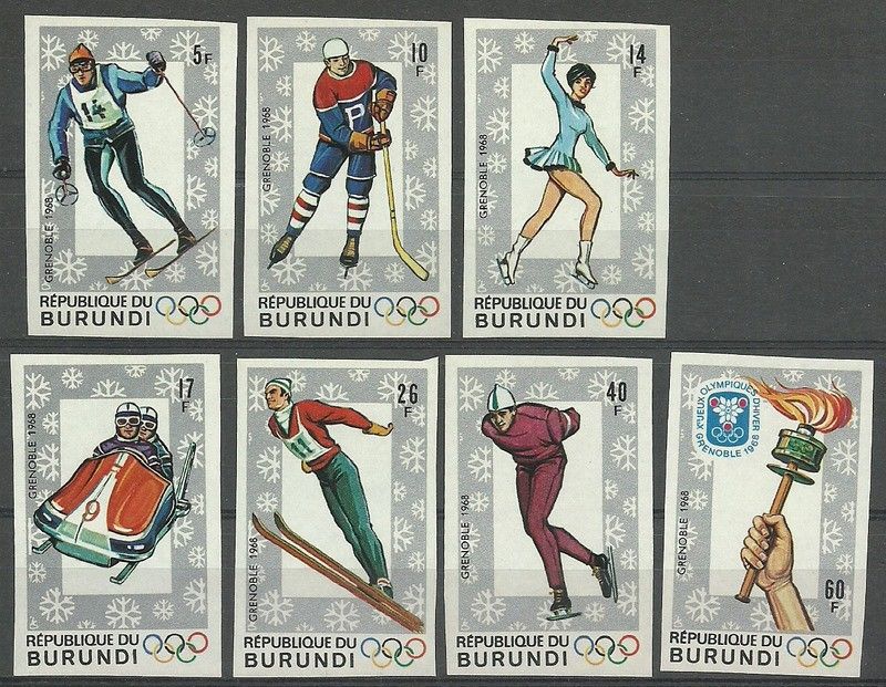 Znaczek Burundi 1968 Mi 386-392B Czyste **