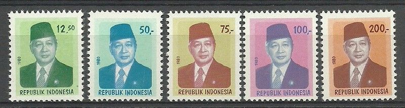 Znaczek Indonezja 1980 Mi 971-975 Czyste **