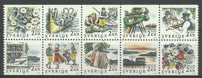 Znaczek Szwecja 1988 Mi 1482-1491 Czyste **