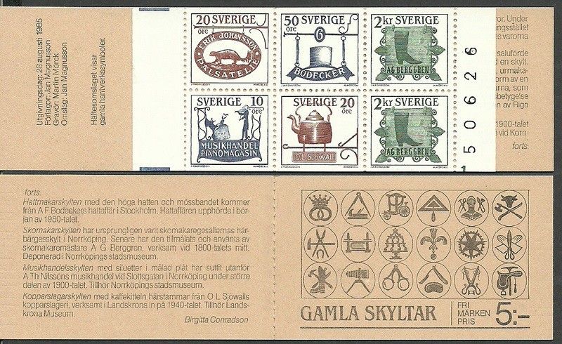 Znaczek Szwecja 1985 Mi mh 108 Czyste **