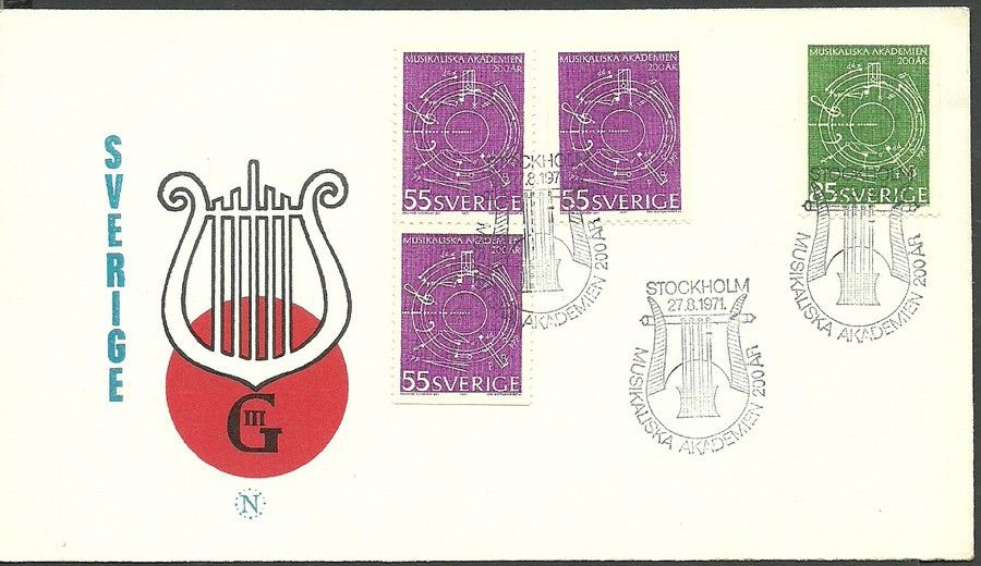 Znaczek Szwecja 1971 Mi 713-714 FDC
