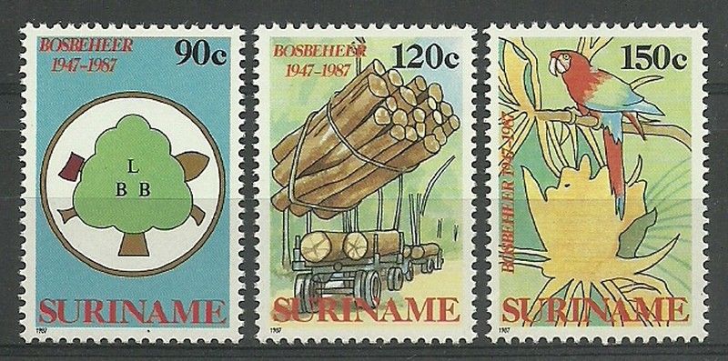 Znaczek Surinam 1987 Mi 1217-1219 Czyste **