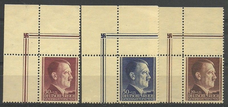 Znaczek Generalna Gubernia / GG 1942 Mi 89-91 Czyste **