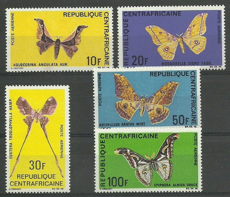 Znaczek Republika Środkowoafrykańska 1969 Mi 183-187 Czyste **