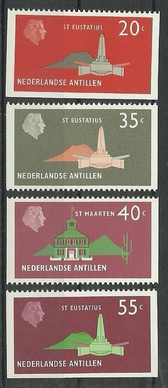 Znaczek Antyle Holenderskie 1977 Mi 348D+349C-3450C+351D Czyste **