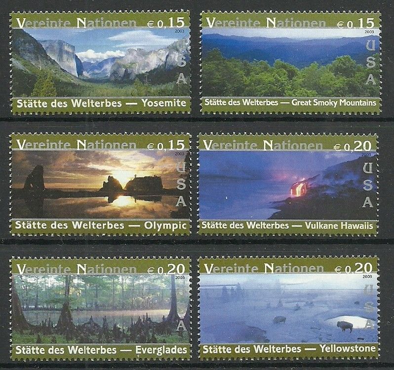 Znaczek Narody Zjednoczone Wiedeń 2003 Mi 399-404 Czyste **