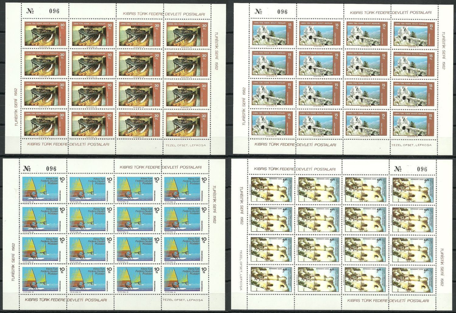 Znaczek Cypr Północny 1982 Mi ark 116-119 Czyste **