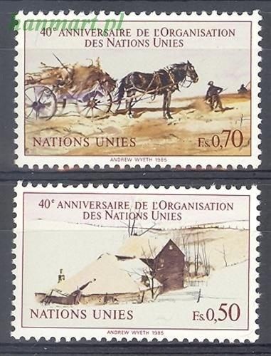 Znaczek Narody Zjednoczone Genewa 1985 Mi 133-134 Czyste **