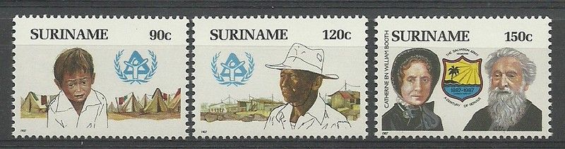 Znaczek Surinam 1987 Mi 1220-1222 Czyste **