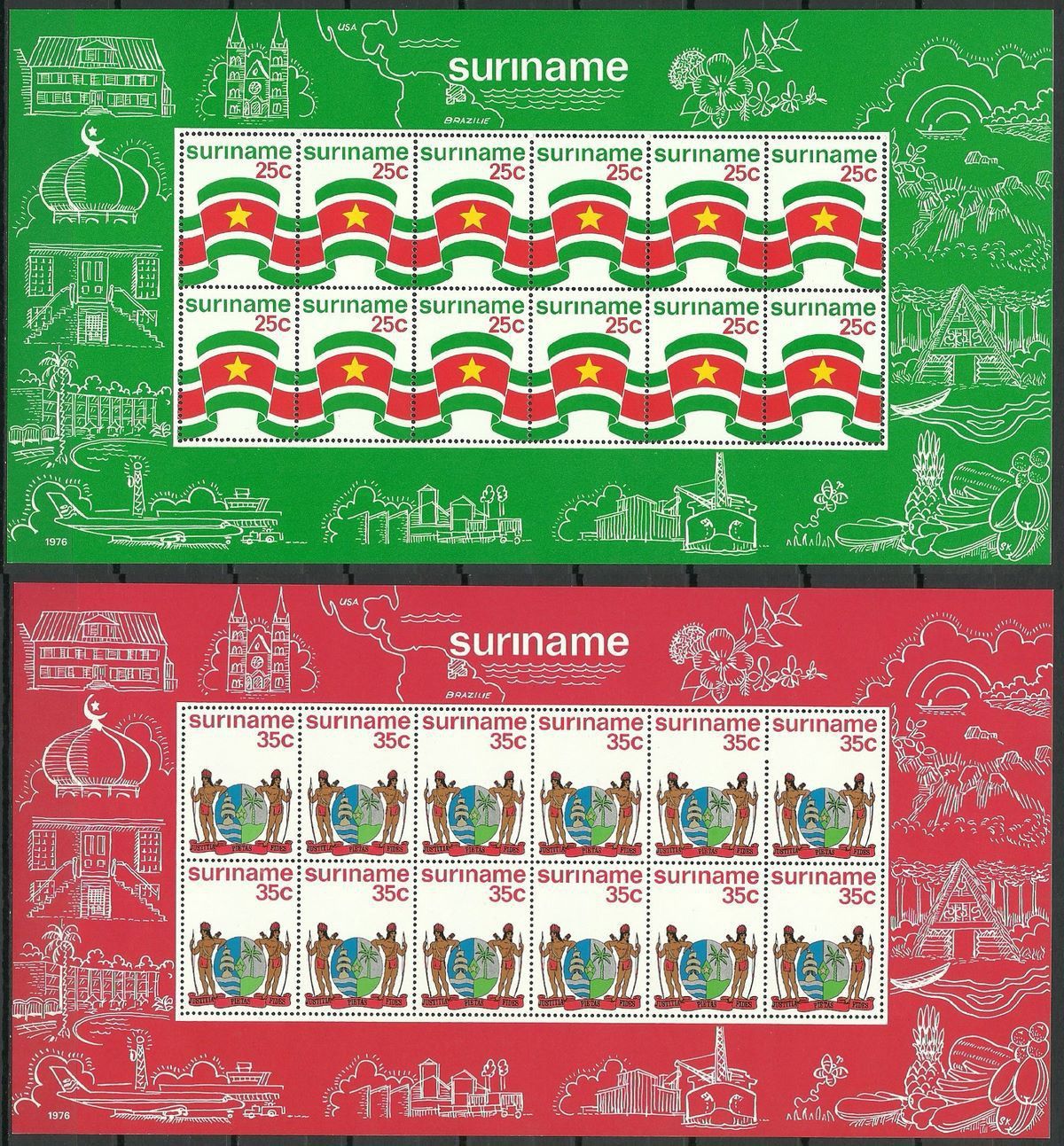 Znaczek Surinam 1976 Mi ark 715-716 Czyste **