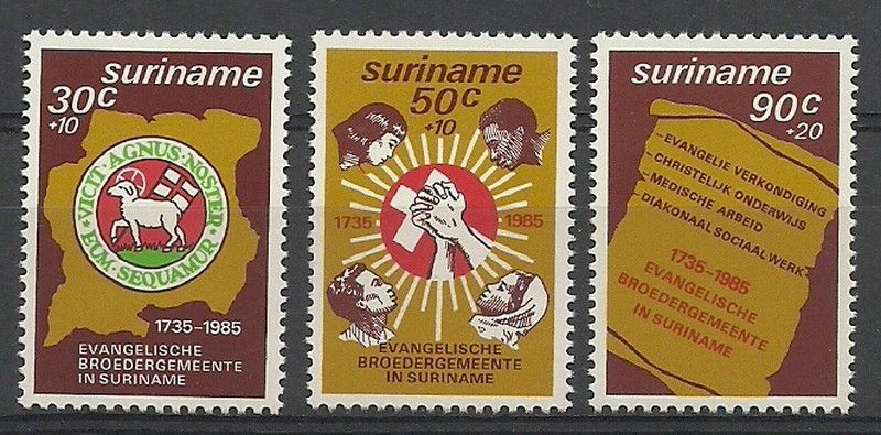 Znaczek Surinam 1985 Mi 1154-1156 Czyste **