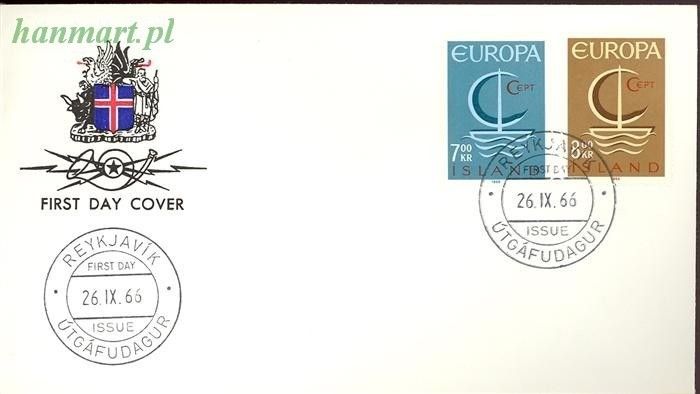 Znaczek Islandia 1966 Mi 404-405 FDC