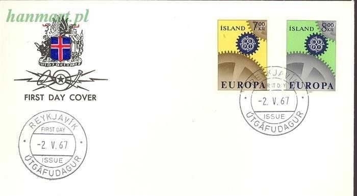 Znaczek Islandia 1967 Mi 409-410 FDC