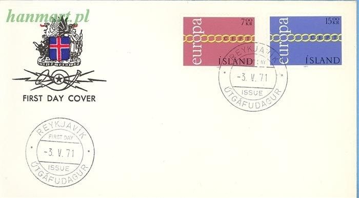 Znaczek Islandia 1971 Mi 451-452 FDC
