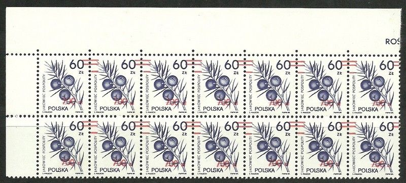 Znaczek Polska 1990 Mi 3269 Fi Pół ark 3121Mk Czyste **