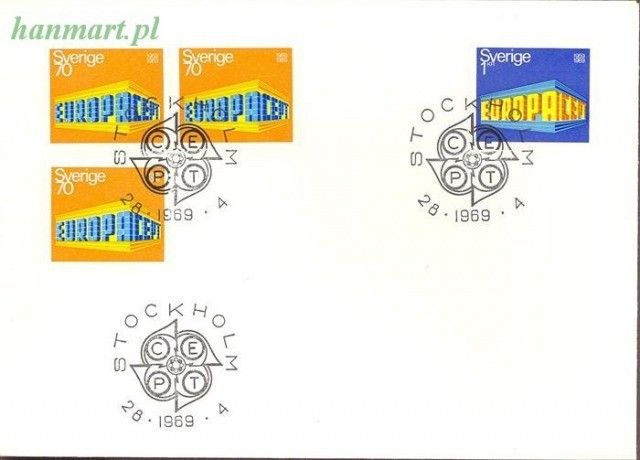 Znaczek Szwecja 1969 Mi 634-635 FDC