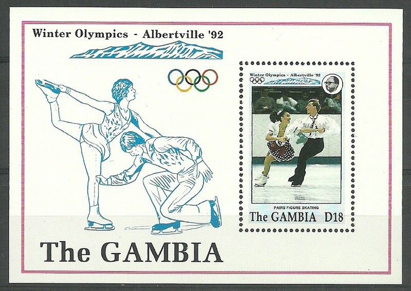 Znaczek Gambia 1992 Mi bl 159 Czyste **