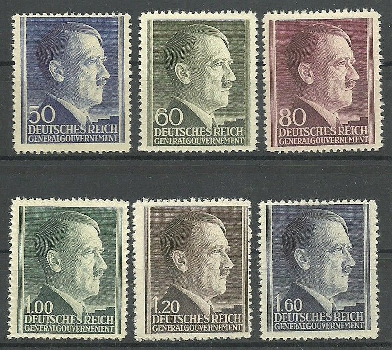 Znaczek Generalna Gubernia / GG 1943 Mi 83-88 Fi 83-88 Czyste **
