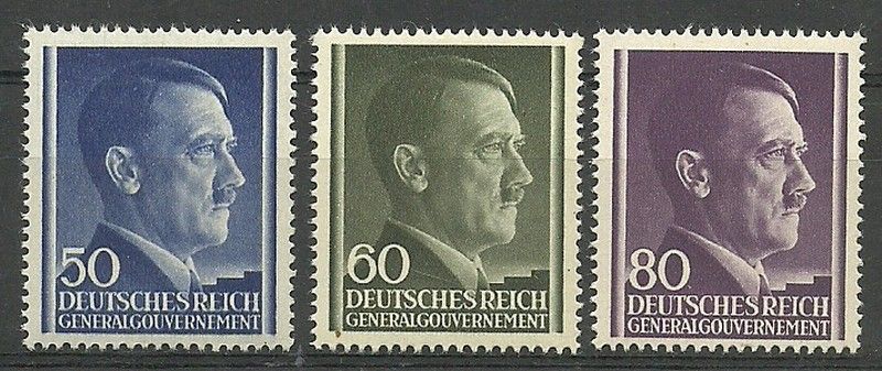 Znaczek Generalna Gubernia / GG 1943 Mi 110-112 Fi 110-112 Czyste **