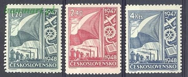 Znaczek Czechosłowacja 1947 Mi 512-514 Czyste **