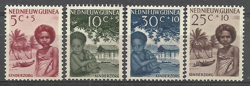 Znaczek Nowa Gwinea Holenderska 1957 Mi 45-48 Czyste **