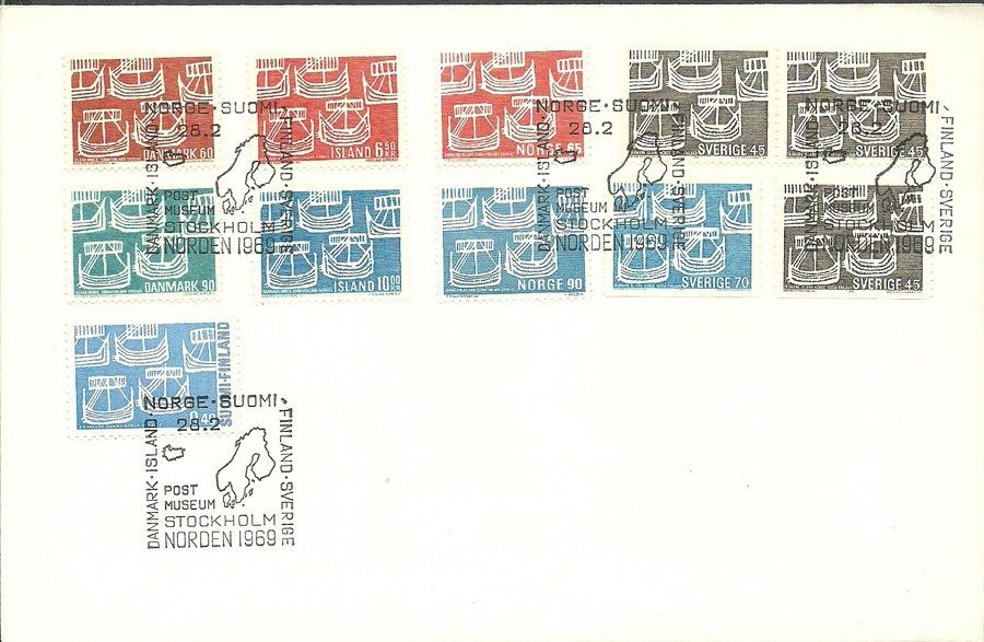 Znaczek Szwecja 1969 Mi 629-630 FDC
