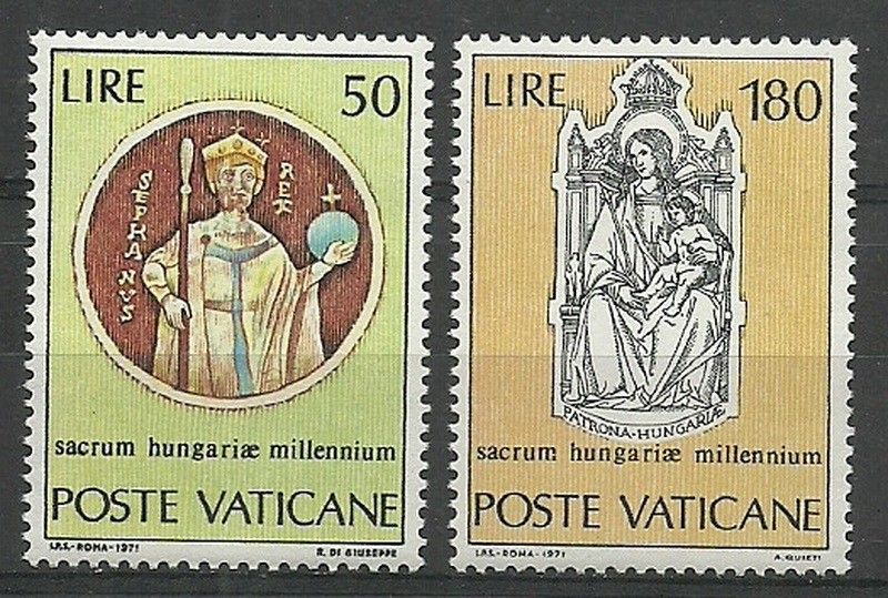 Znaczek Watykan 1971 Mi 594-595 Czyste **