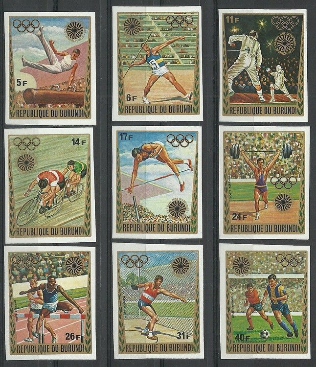 Znaczek Burundi 1972 Mi 858-866B Czyste **