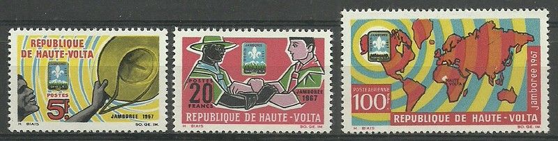 Znaczek Burkina Faso 1967 Mi 219-221 Czyste **