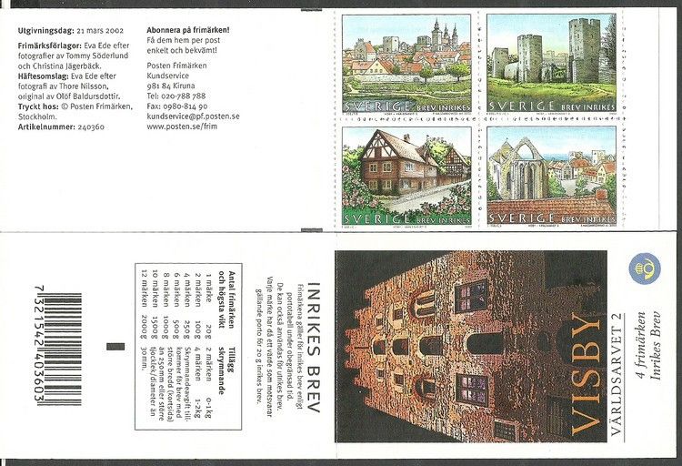Znaczek Szwecja 2002 Mi mh 284 Czyste **