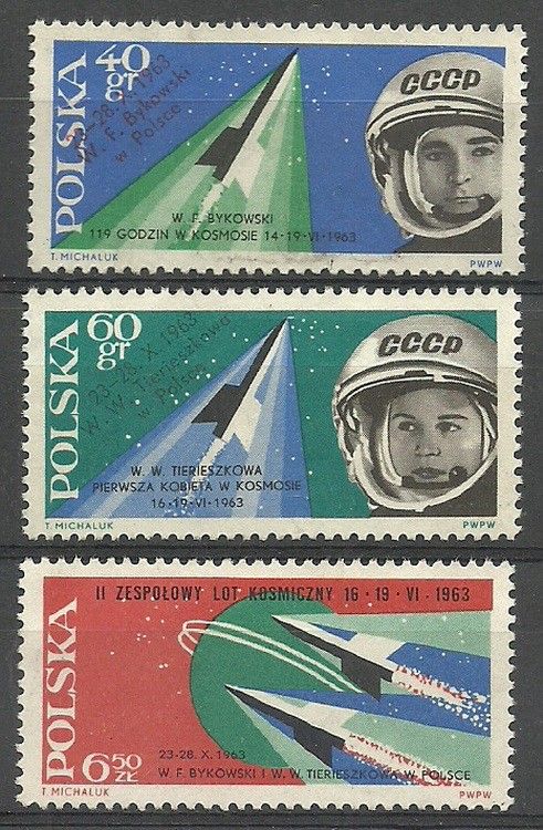 Znaczek Polska 1963 Mi 1434-1436 Fi 1286-1288 Czyste **