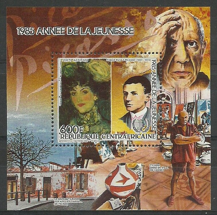 Znaczek Republika Środkowoafrykańska 1985 Mi bl 350 Czyste **