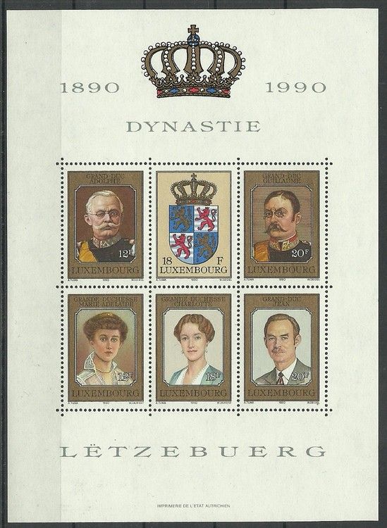 Znaczek Luksemburg 1990 Mi bl 16 Czyste **