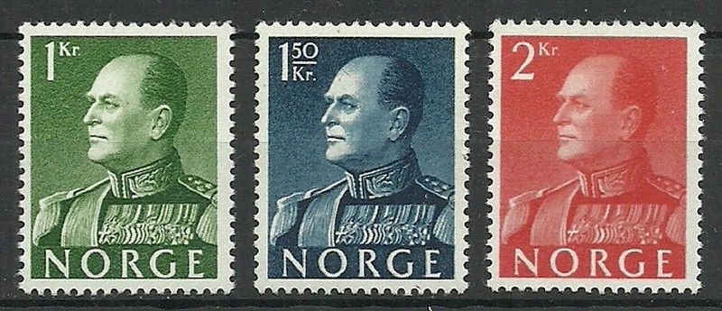 Znaczek Norwegia 1959 Mi 428-430y Czyste **