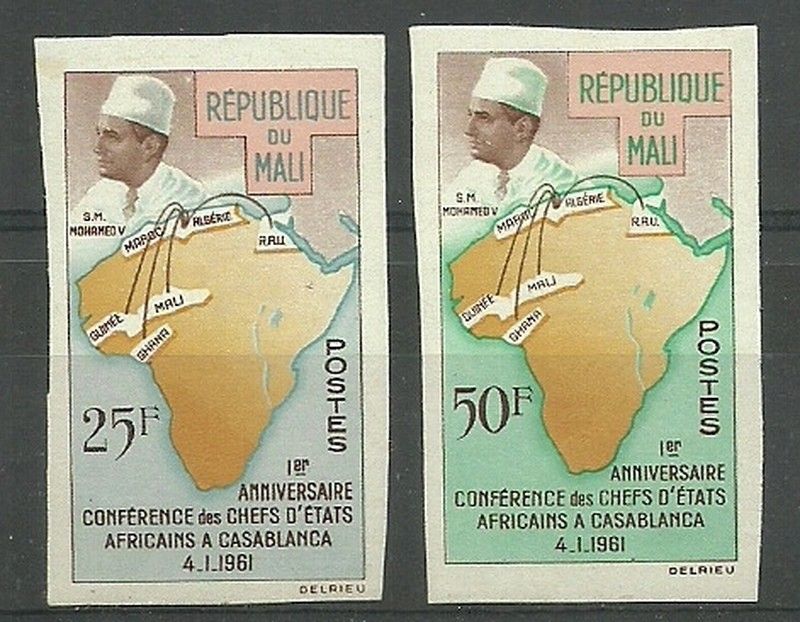 Znaczek Mali 1962 Mi 45-46B Czyste **