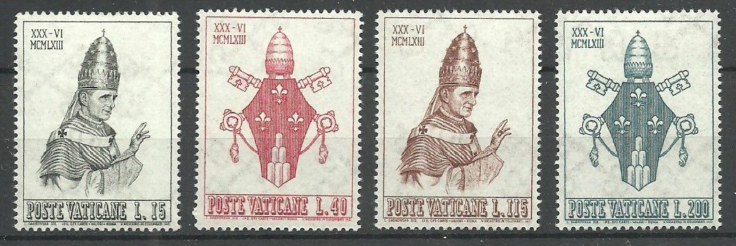 Znaczek Watykan 1963 Mi 432-435 Czyste **